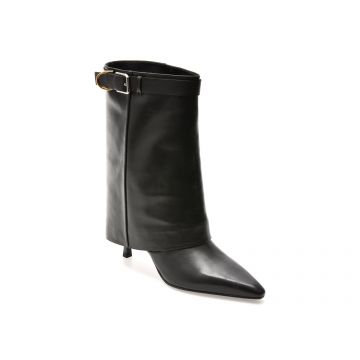 Botine elegante EPICA PREMIUM negre, 00687TB, din piele naturala