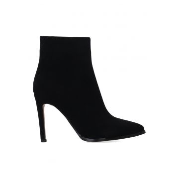 Botine stiletto din piele intoarsa