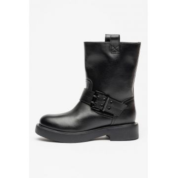 Cizme din piele cu catarama