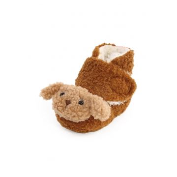 Cizme  Imblanite - Model Oita - Peste glezna - Fete - Velcro - Maro