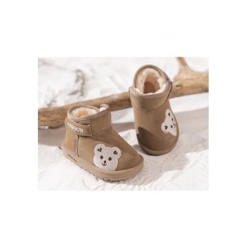 Cizme imblanite  piele ecologica - maro - unisex