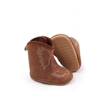 Cizme pentru bebelusi  Model AL 29272 Cowboy - Piele ecologica - Unisex - Maro