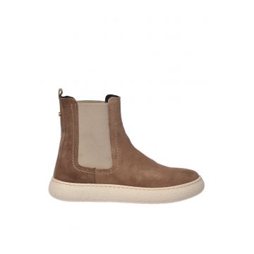 Ghete Chelsea din piele intoarsa - Maro taupe