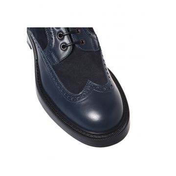 Ghete din piele cu garnituri din piele intoarsa