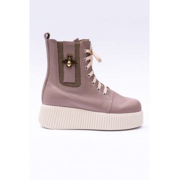 Ghete flatform din piele