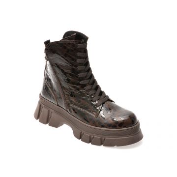 Ghete GRYXX maro, 091T113, din piele naturala lacuita