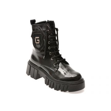 Ghete GRYXX negre, 307113, din piele naturala lacuita