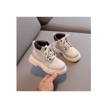 Ghete  Neimblanite - Peste glezna - Piele ecologica - Baieti - Fete - Fermoar - Siret - Gri