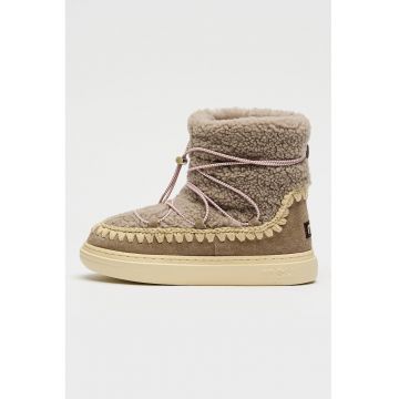 Ghete slip-on cu piele intoarsa si lana Eskimo 18