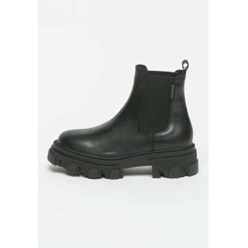 Ghete Chelsea din piele cu model piele de reptila