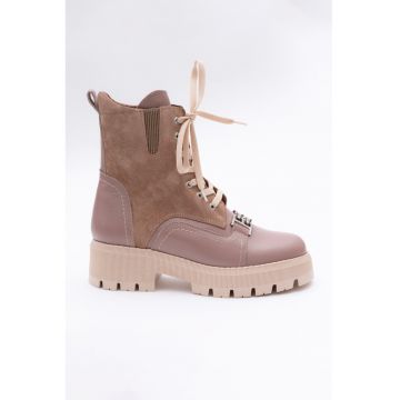 Bocanci din piele - Roz prafuit