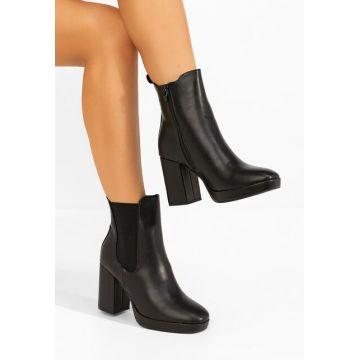 Botine chelsea dama Acselia negre