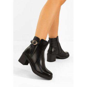 Botine cu toc gros Aidelia negre