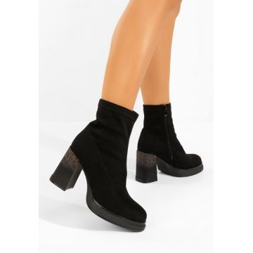 Botine cu toc gros Astonia V3 negre