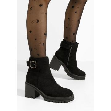 Botine cu toc gros Edythe negre