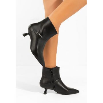 Botine cu toc subtire Ovoria negre