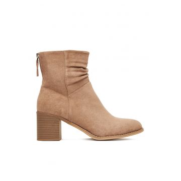 Botine dama -  bej - textil