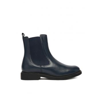 Botine dama -  bleumarin - piele naturala