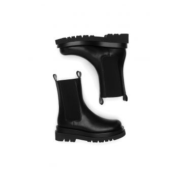 Botine dama  Piele ecologica - Negru