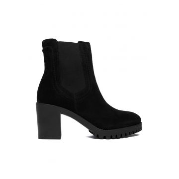 Botine dama  piele naturala negru
