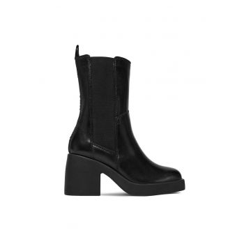 Botine dama -  stil Chelsea - piele naturala - negru