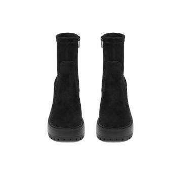 Botine dama  Textil - Negru