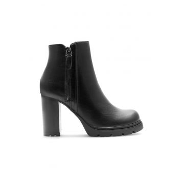 Botine dama WS5881-15 -  Piele ecologica - Negru