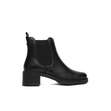 Botine  Piele naturala - Negru