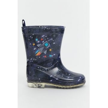 Cizme de ploaie cu model grafic - Bleumarin