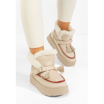 Ghete cu platformă Aliosa bej