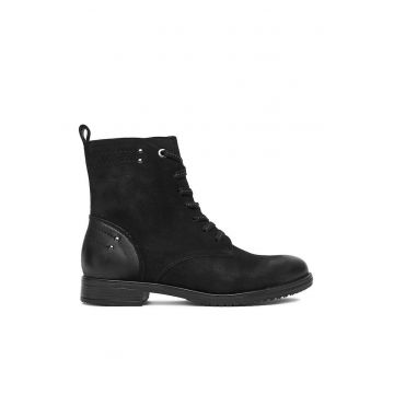 Ghete dama  Piele naturala - Negru