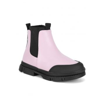 Ghete fete -  textil - negru/roz