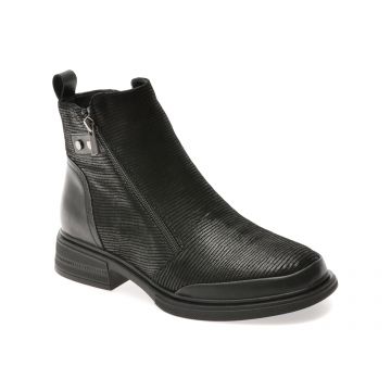 Ghete FLAVIA PASSINI negre, D56, din piele intoarsa