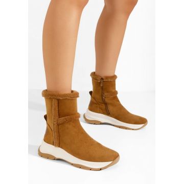 Ghete imblanite dama Overall camel