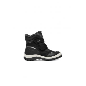 Ghete sport baieti -  piele naturala - negru/alb