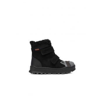 Ghete sport baieti -  piele naturala - negru/gri
