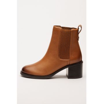 Botine Chelsea de piele Chamberly - Maro camel