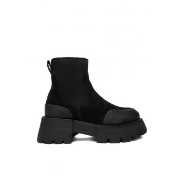 Botine dama Piele naturala -  Negru