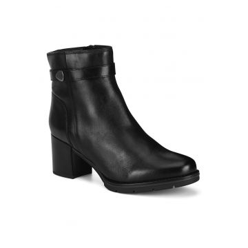 Botine dama - Piele naturala - Negru -