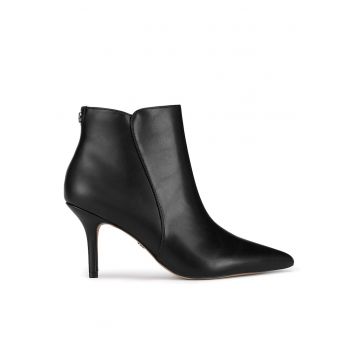 Botine dama -  sintetic - negru - cu toc -