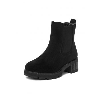 Botine dama V2222-1 -  Textil - Negru