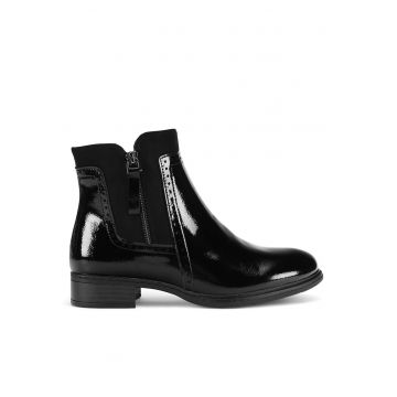 Botine dama WS6380-02 -  negru - piele ecologica - Negru