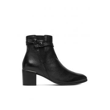 Botine elegante din piele naturala  Negru