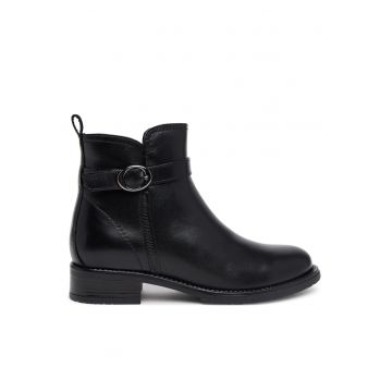 Botine  piele naturala negru