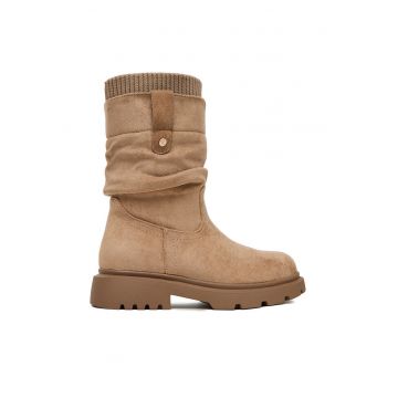 Cizme fete  textil - maro