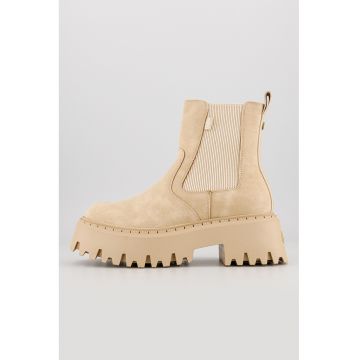 Ghete Chelsea de piele nabuc ecologica Aspen - Maro camel