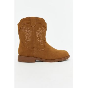 Ghete cowboy din piele intoarsa sintetica