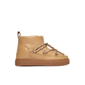 Ghete dama  de zapada - piele naturala - Bej