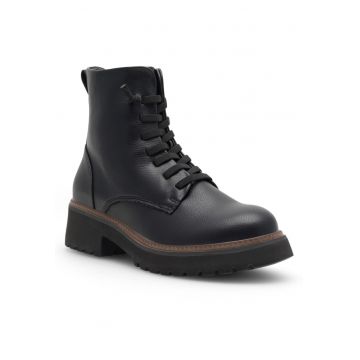 Ghete dama  negru - din piele ecologica -