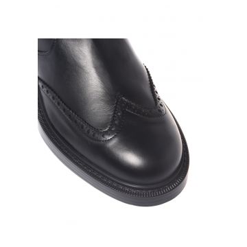 Ghete de piele cu fermoar lateral